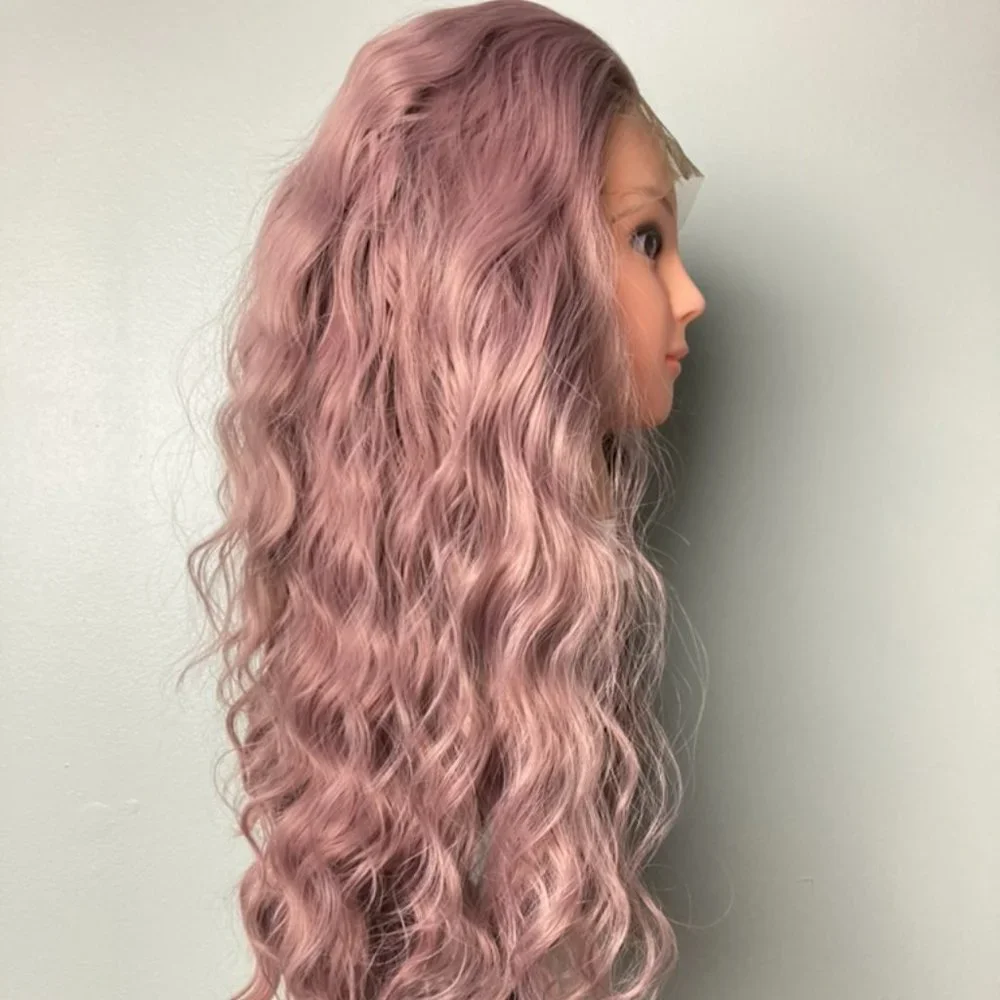 Pink Kinky Curly Lace Front Wig